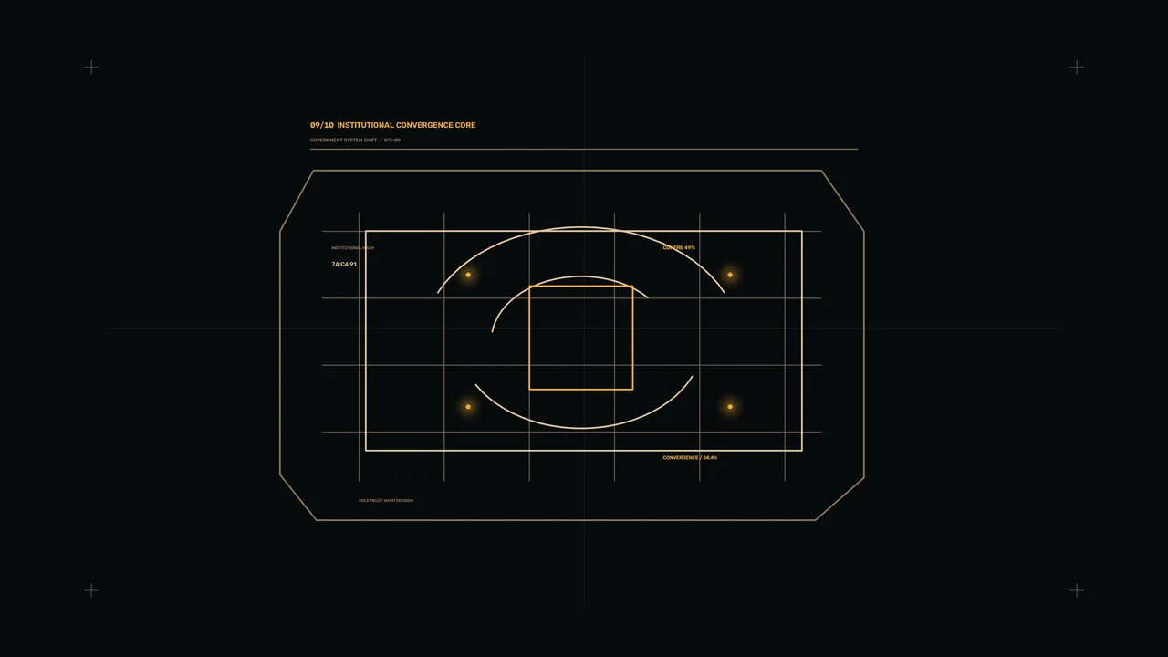 Amber Convergence Core Sci-Fi HUD Dashboard 4K Wallpaper