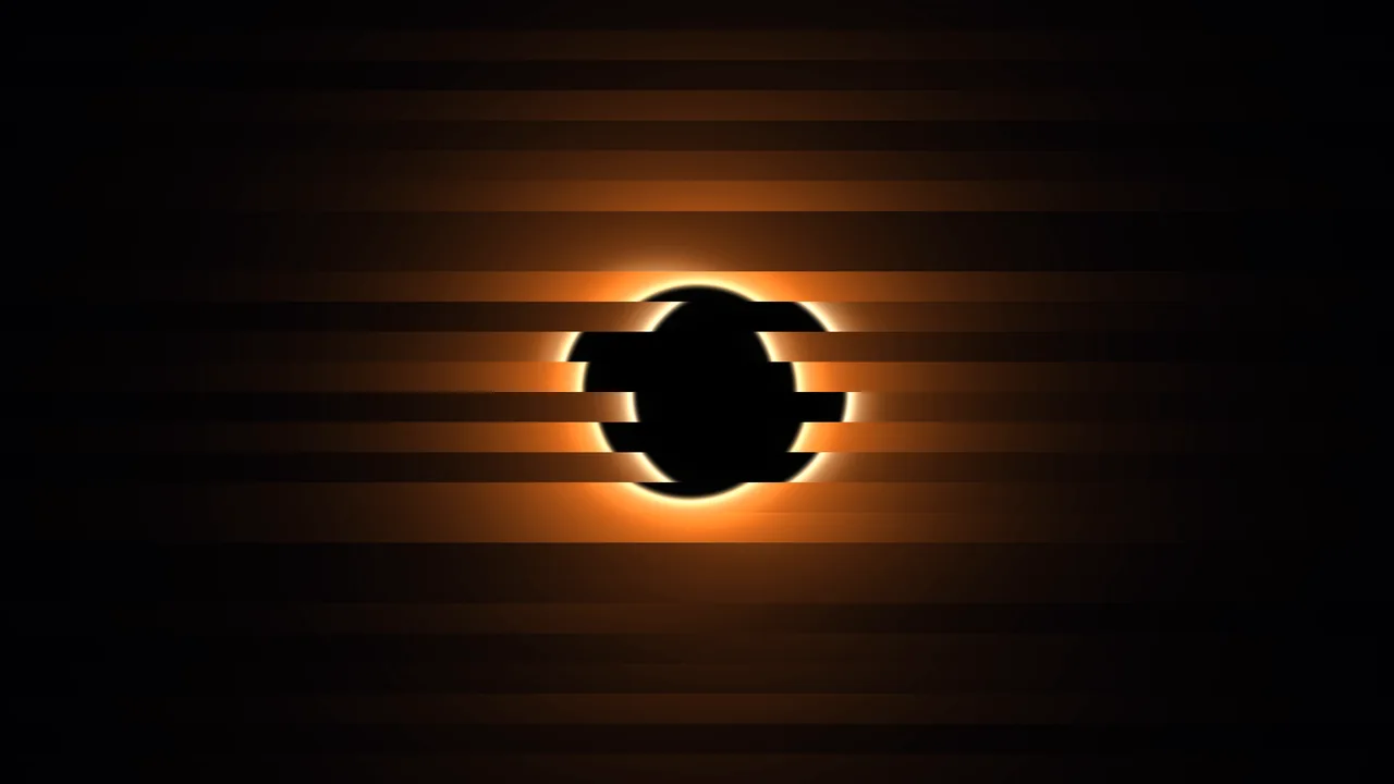 Orange Eclipse Halo with Horizontal Bands 4K Wallpaper