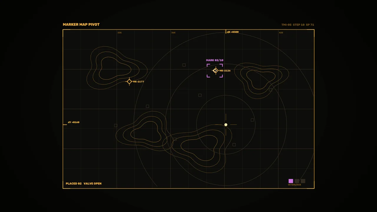 Free 4K Sci-Fi Target Marker HUD Wallpaper — Amber Coordinate Scanner Interface