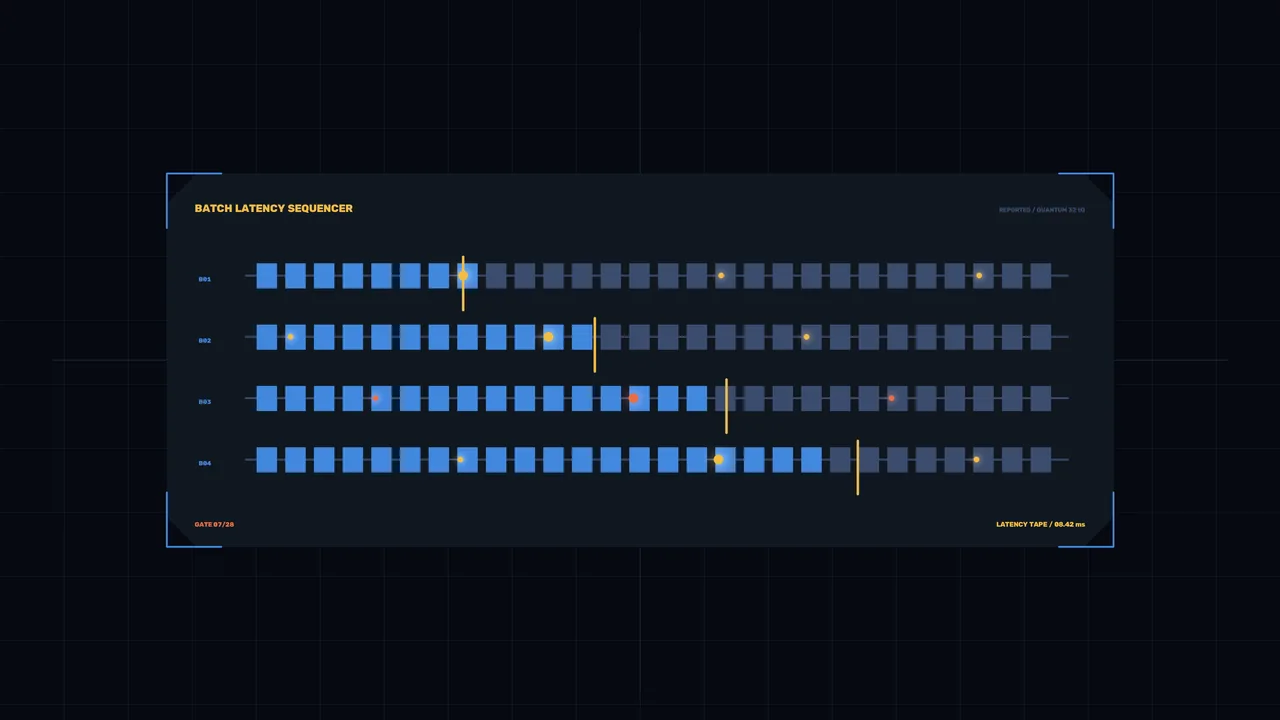 Batch Latency Sequencer Telemetry HUD 4K Wallpaper