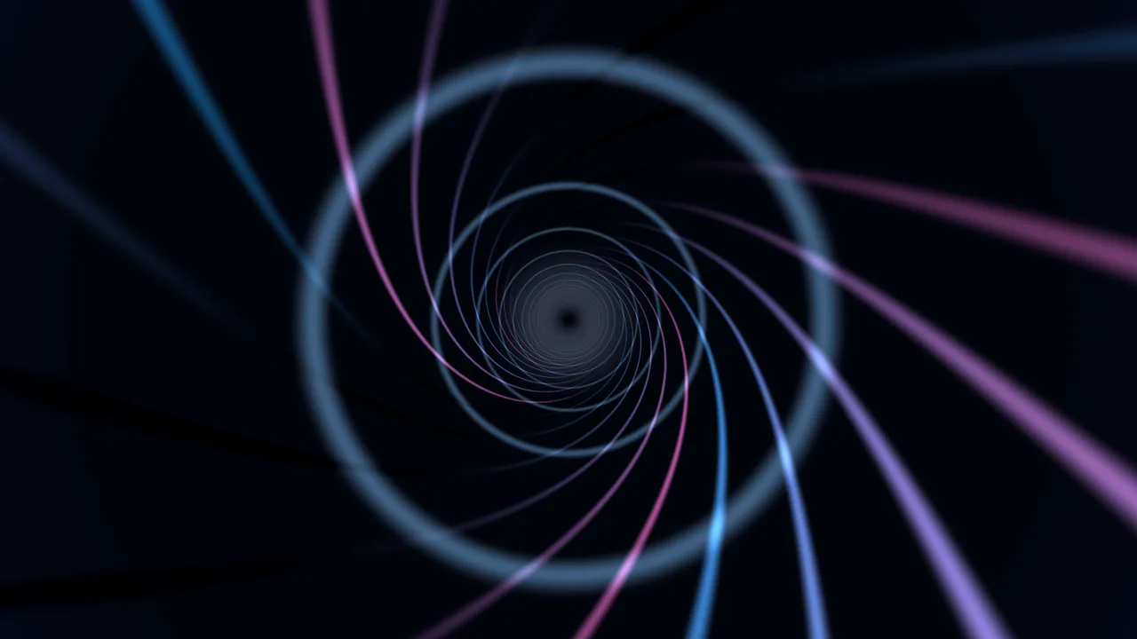 Neon Spiral Vortex with Blue, Pink and Purple Light Trails