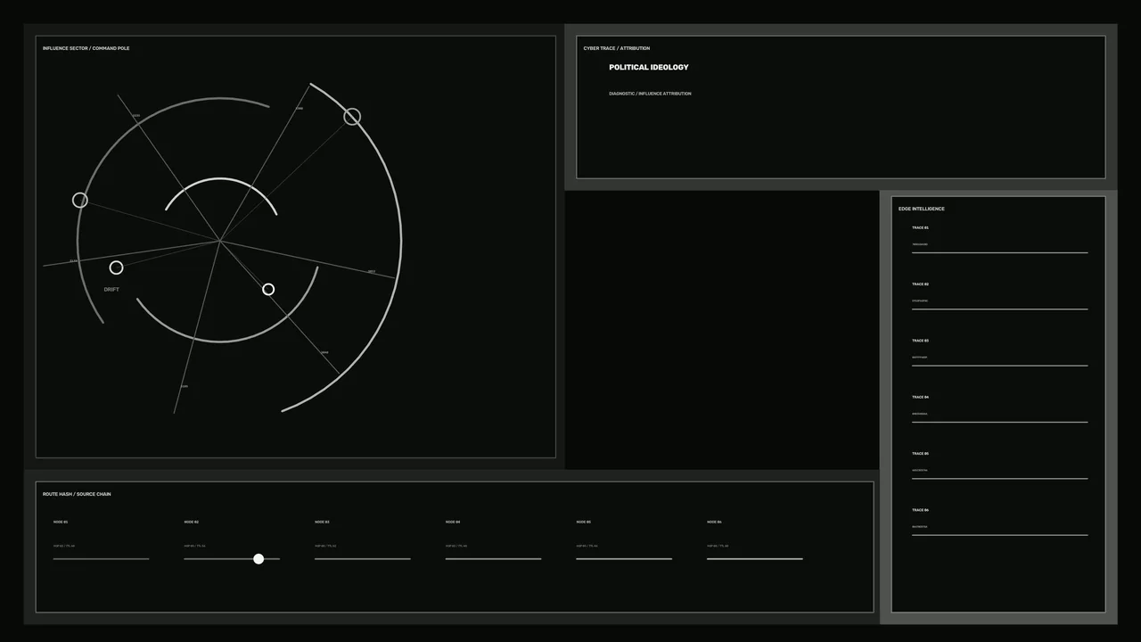 Political Ideology Diagnostic HUD with Radial Scanner 4K Wallpaper