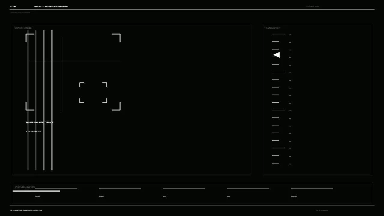 Monochrome Threshold Targeting HUD 4K Sci-Fi Wallpaper