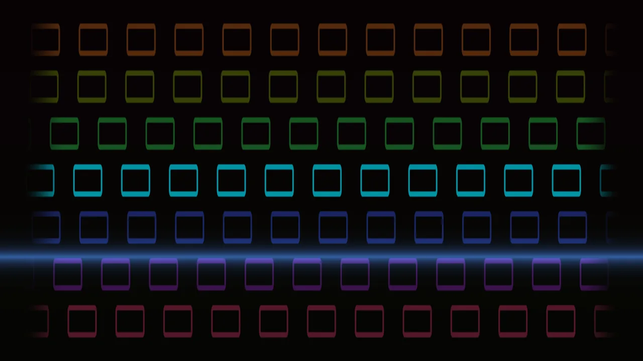 Neon Rounded Rectangle Grid HUD Dashboard 4K Wallpaper