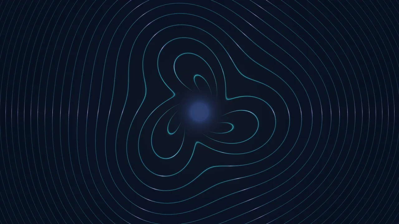 Abstract Blue Wormhole Contour Lines 4K Wallpaper