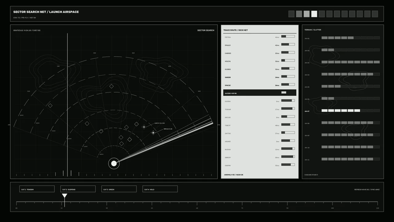 Launch Airspace Sector Search HUD Dashboard 4K Wallpaper