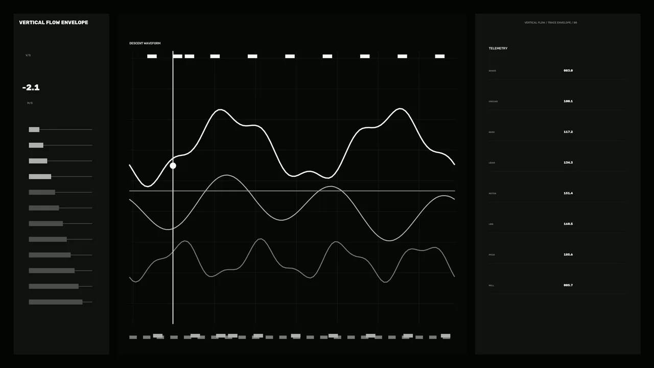 Sci-Fi Descent Telemetry HUD Interface 4K Wallpaper