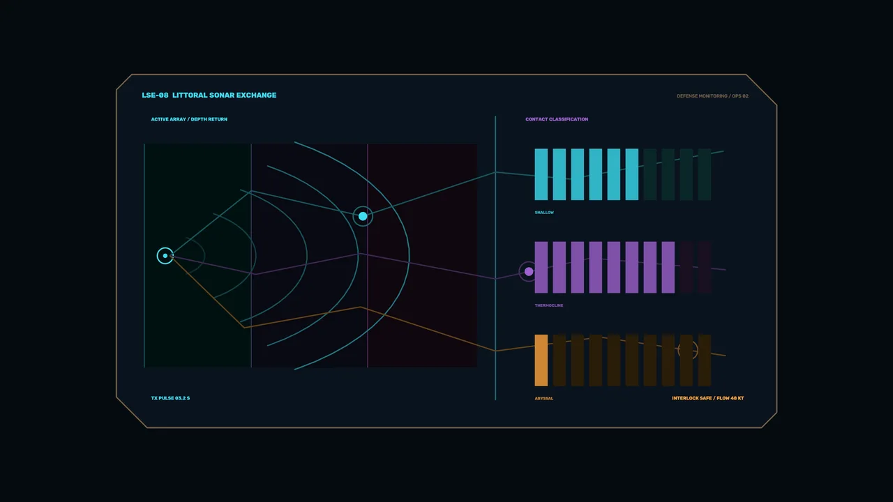 Fictional Sonar Monitoring HUD Dashboard 4K Wallpaper