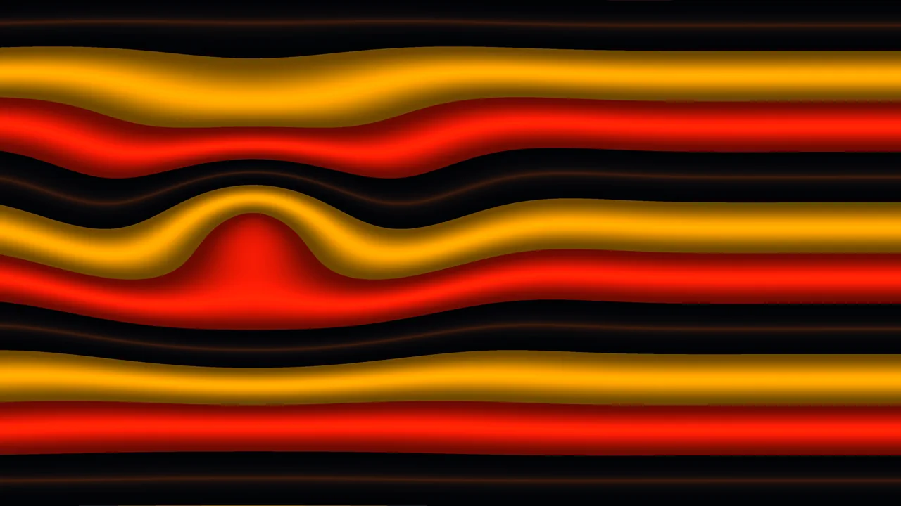 Black Red and Gold Wavy Stripe Abstract Wallpaper