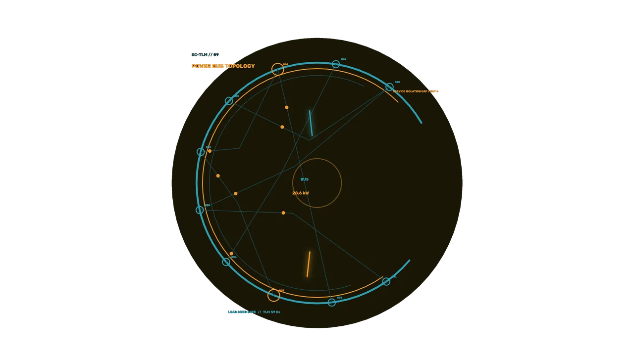 Sci-Fi Power Bus Telemetry HUD 4K Wallpaper