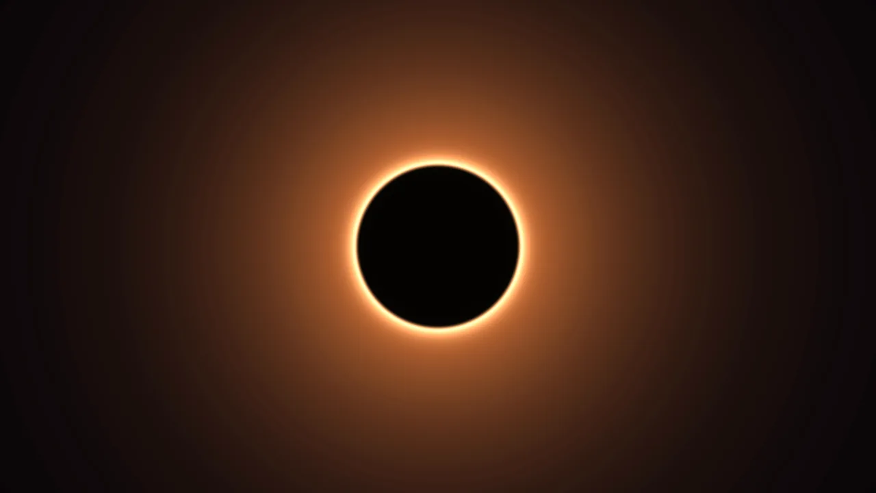 Orange Eclipse Sci-Fi Screen Graphic 4K Wallpaper