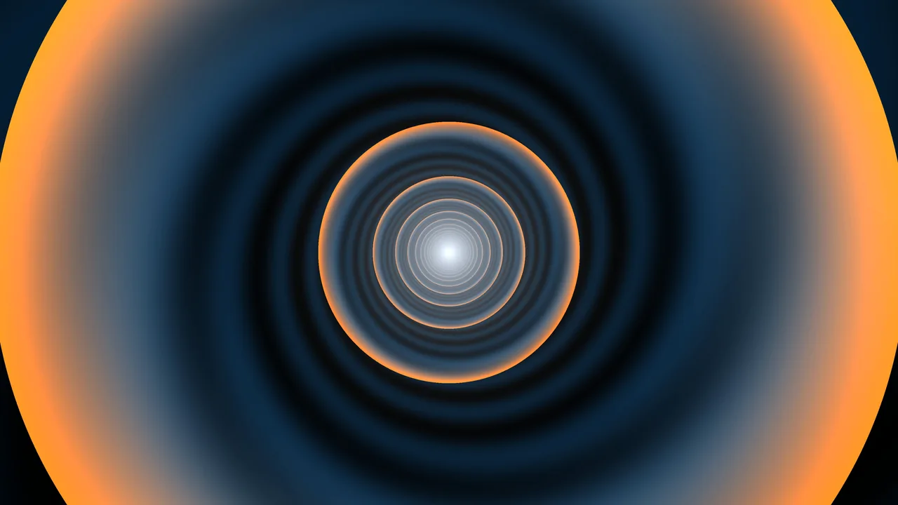 Abstract Neon Concentric Tunnel with Glowing Center 4K Wallpaper