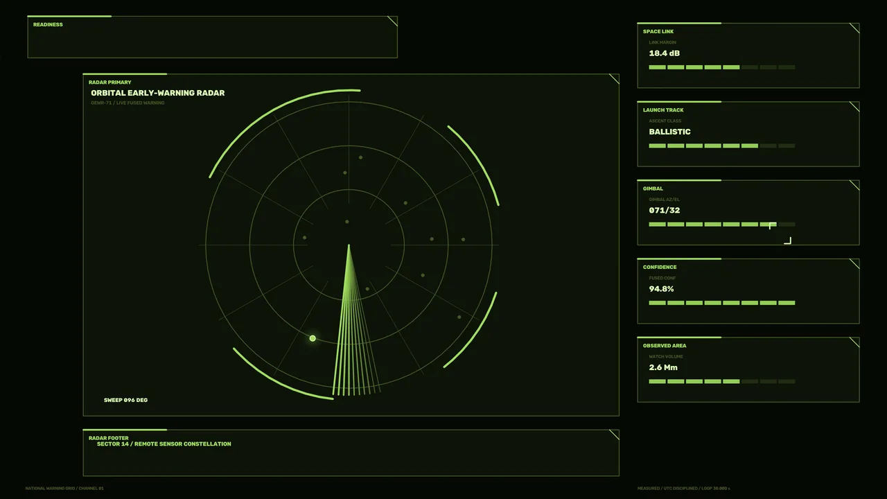 Green Orbital Radar HUD Scanner with Telemetry Dashboards 4K Wallpaper