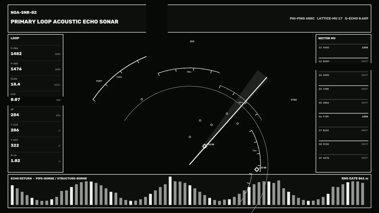 Monochrome Acoustic Echo Sonar HUD Dashboard 4K Sci-Fi Wallpaper
