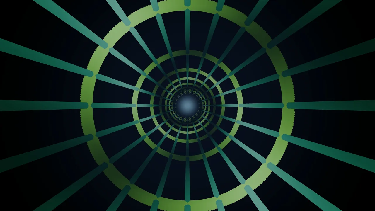 Abstract Green Radial Tunnel 4K Wallpaper