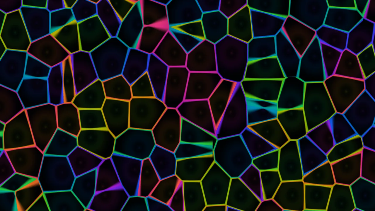 Neon Fractured Polygon Mosaic 4K Wallpaper