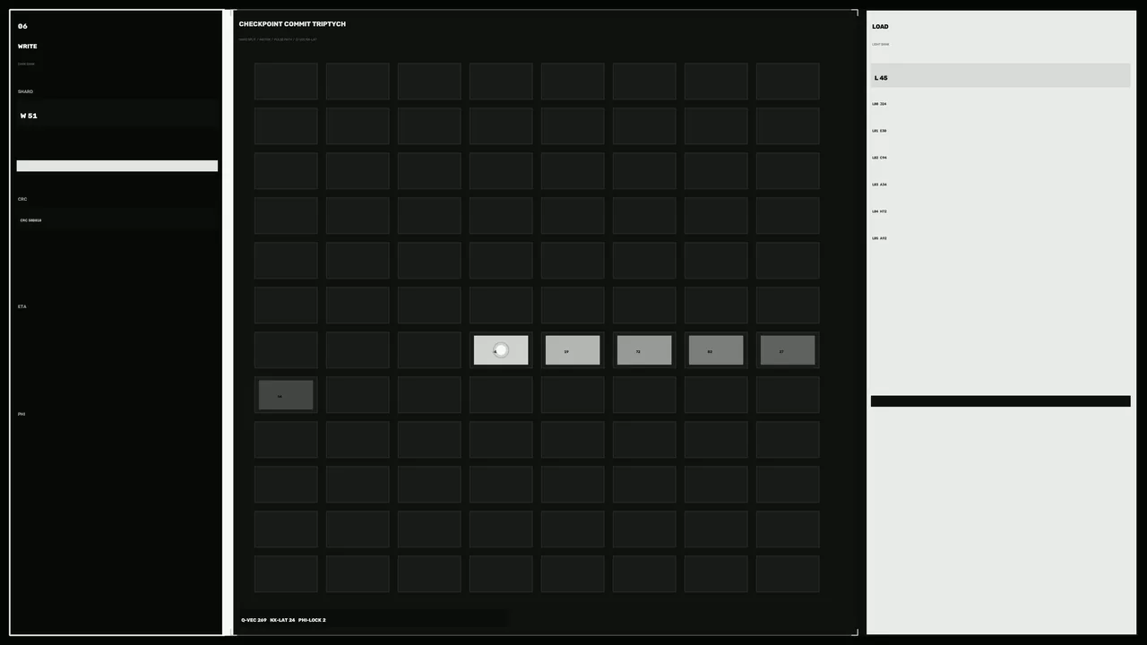 Sci-Fi HUD Telemetry Dashboard with Checkpoint Grid and Load Panels 4K Wallpaper