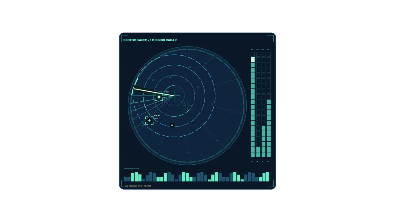 Circular Sector Radar Mission Status HUD 4K Wallpaper