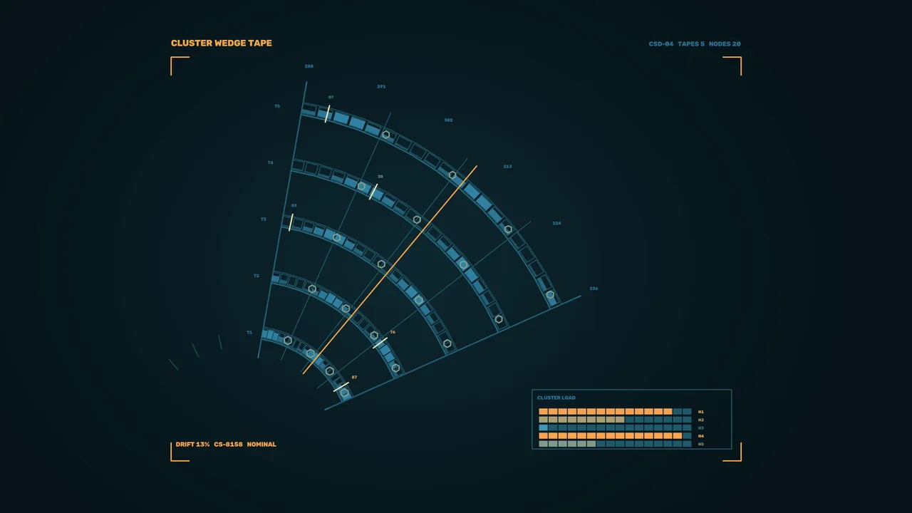 Computational Cluster Status HUD with Radial Telemetry Dashboard