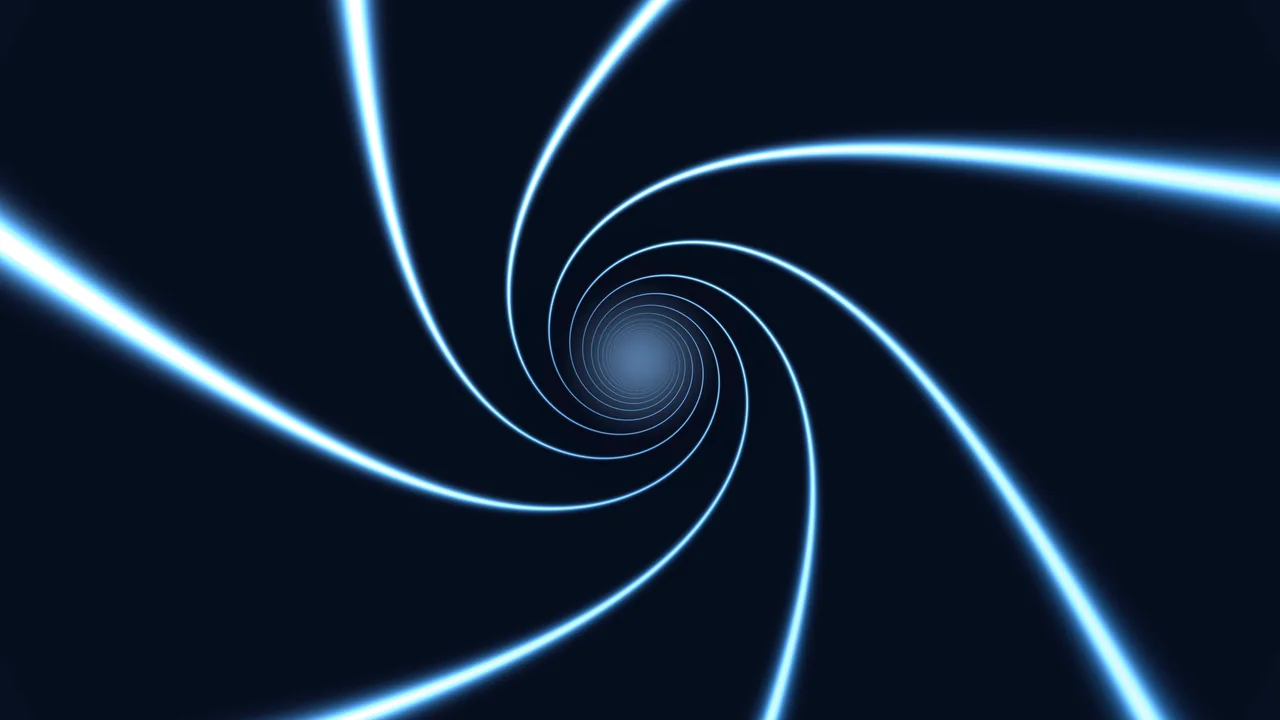 Blue Luminous Spiral Tunnel 4K Wallpaper
