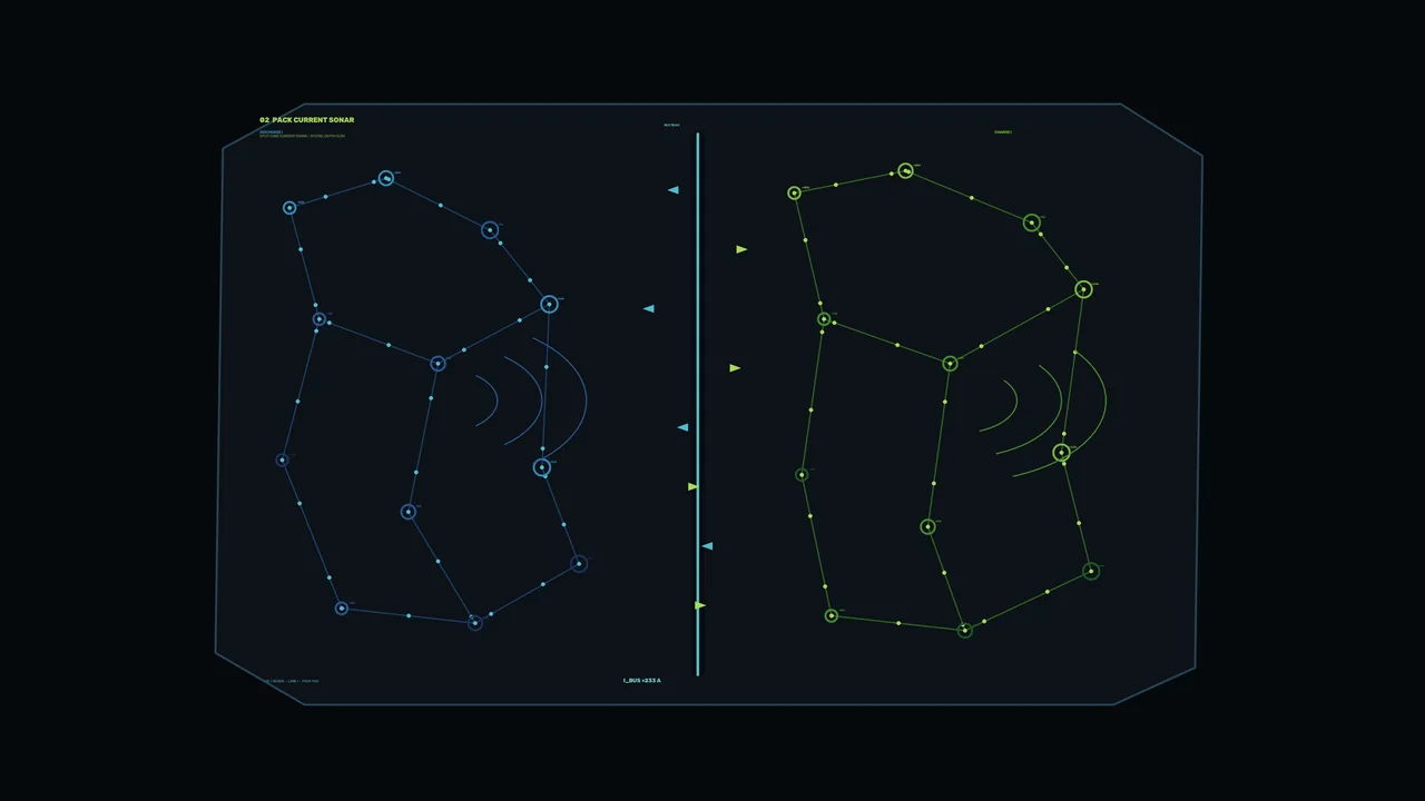 Battery Pack Current Monitoring HUD, Dual Telemetry Panels 4K Wallpaper