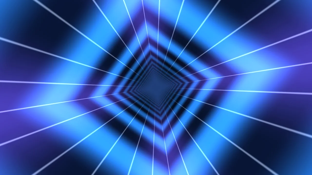 Abstract Blue Geometric Tunnel 4K Wallpaper