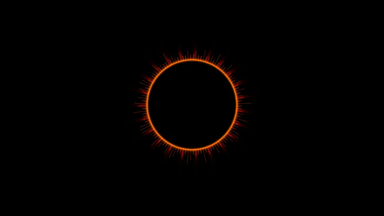 Orange Circular Sci-Fi Scanner HUD Ring on Black 4K UHD Wallpaper