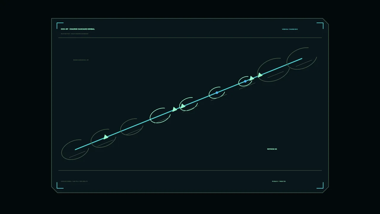 Energy Charging Cascade HUD Dashboard Wallpaper