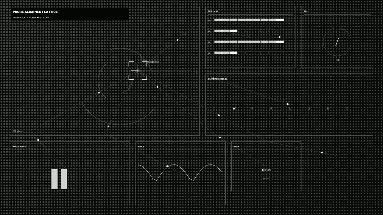 Probe Alignment Lattice HUD 4K Sci-Fi Wallpaper