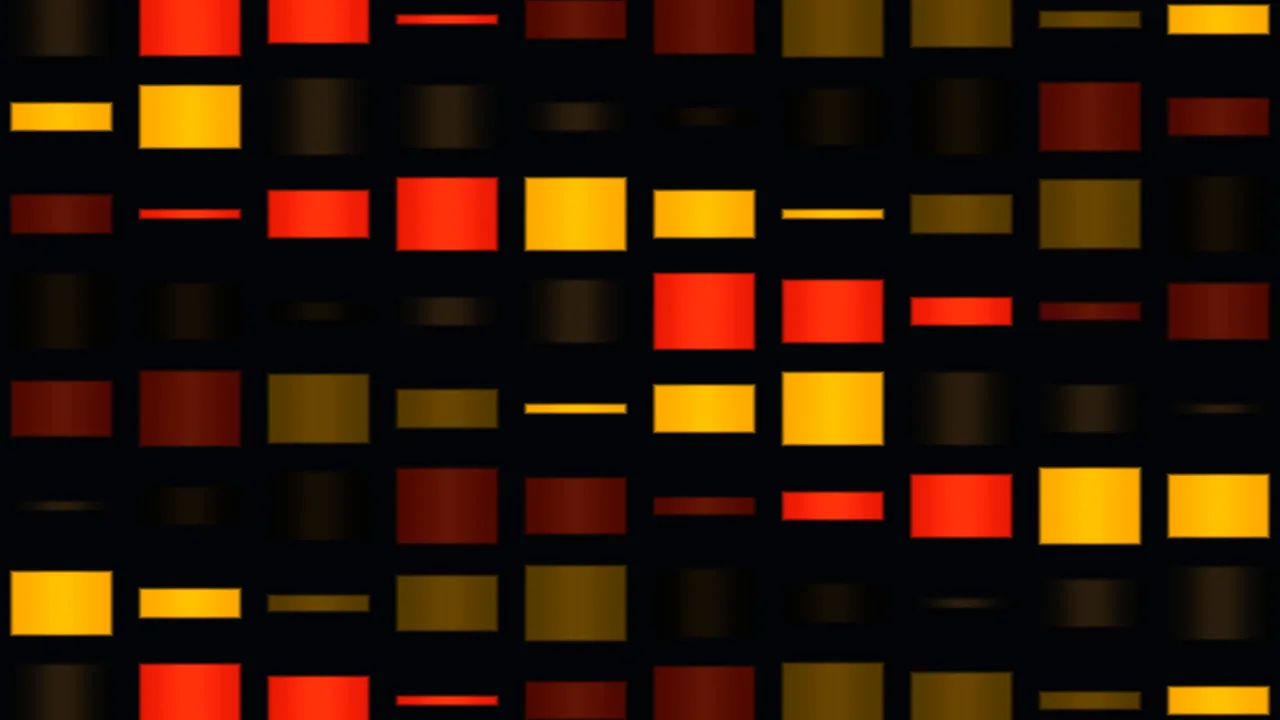 Red Orange and Yellow Geometric Rectangles on Black 4K Wallpaper