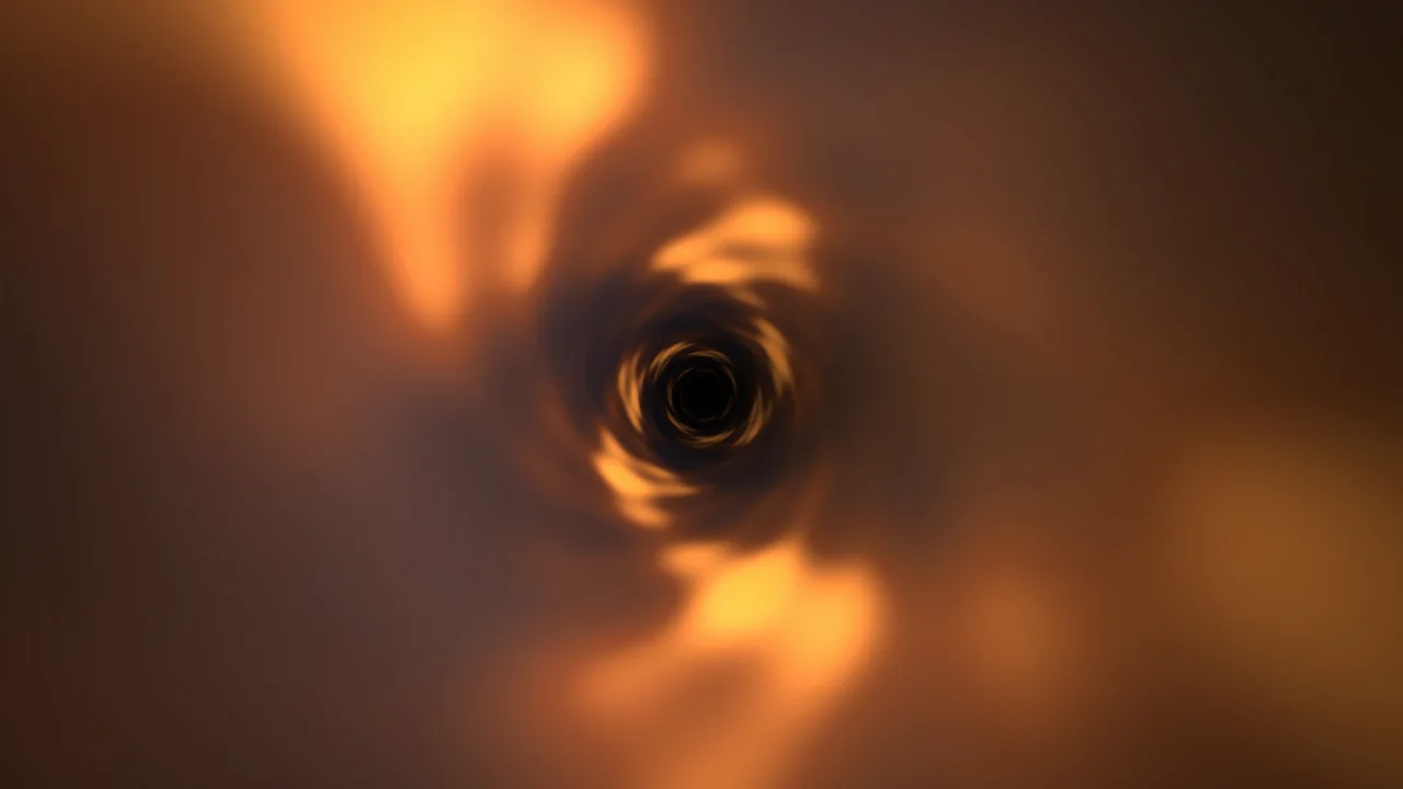 Abstract Amber Tunnel 4K Wallpaper