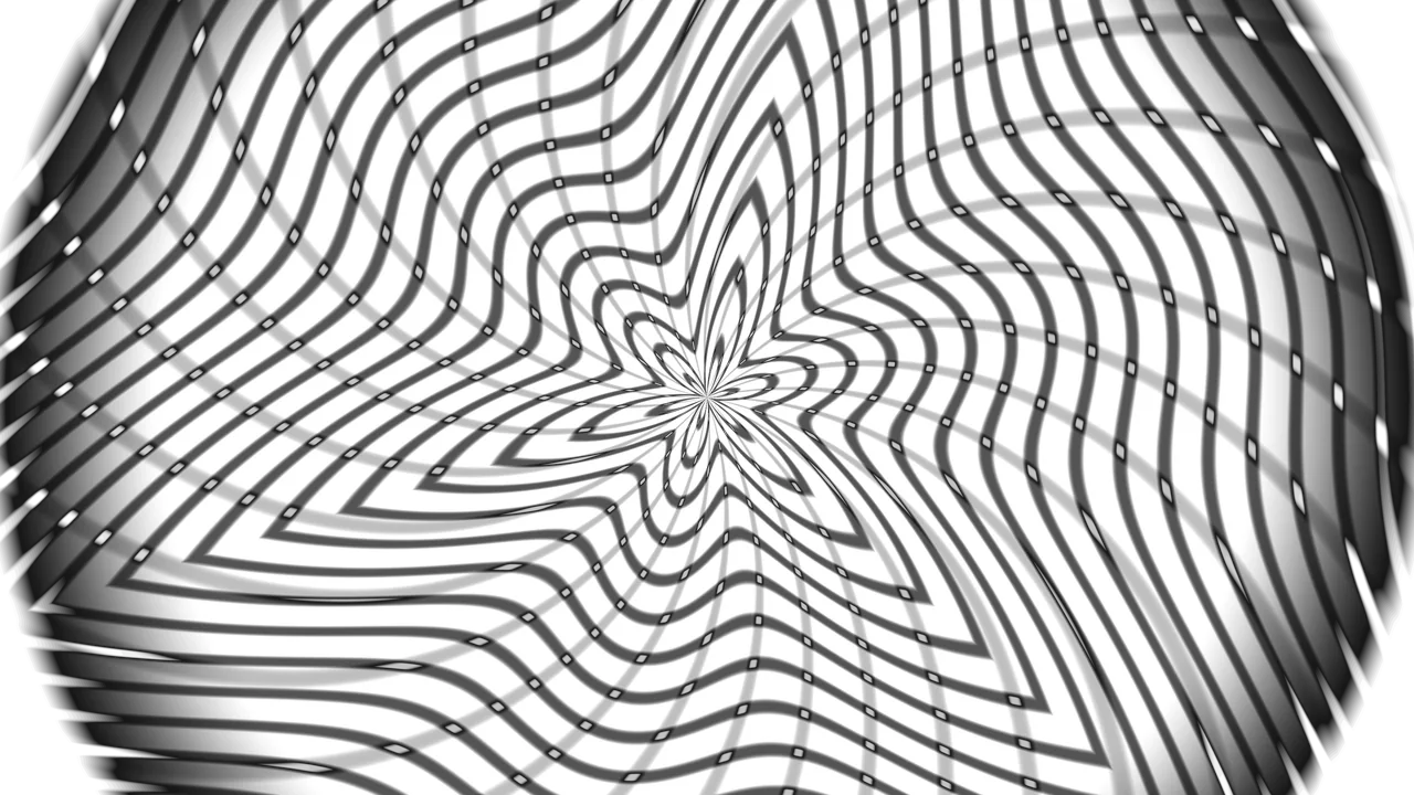Warped Black and White Radial Grid 4K Wallpaper
