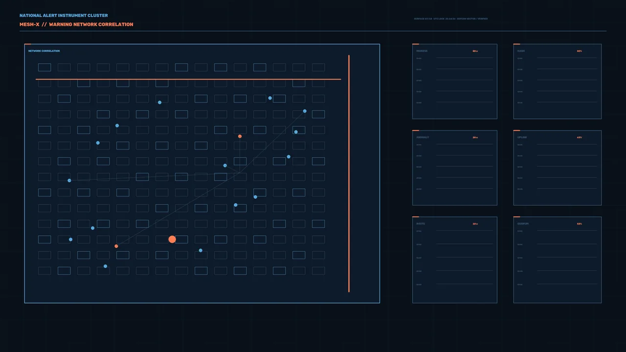 Sci-Fi Network Correlation HUD Dashboard 4K Wallpaper