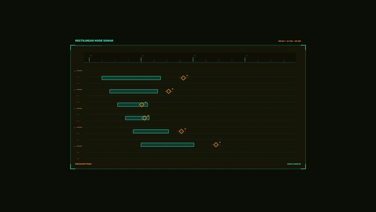 Rectilinear Node Sonar HUD Telemetry Dashboard Wallpaper