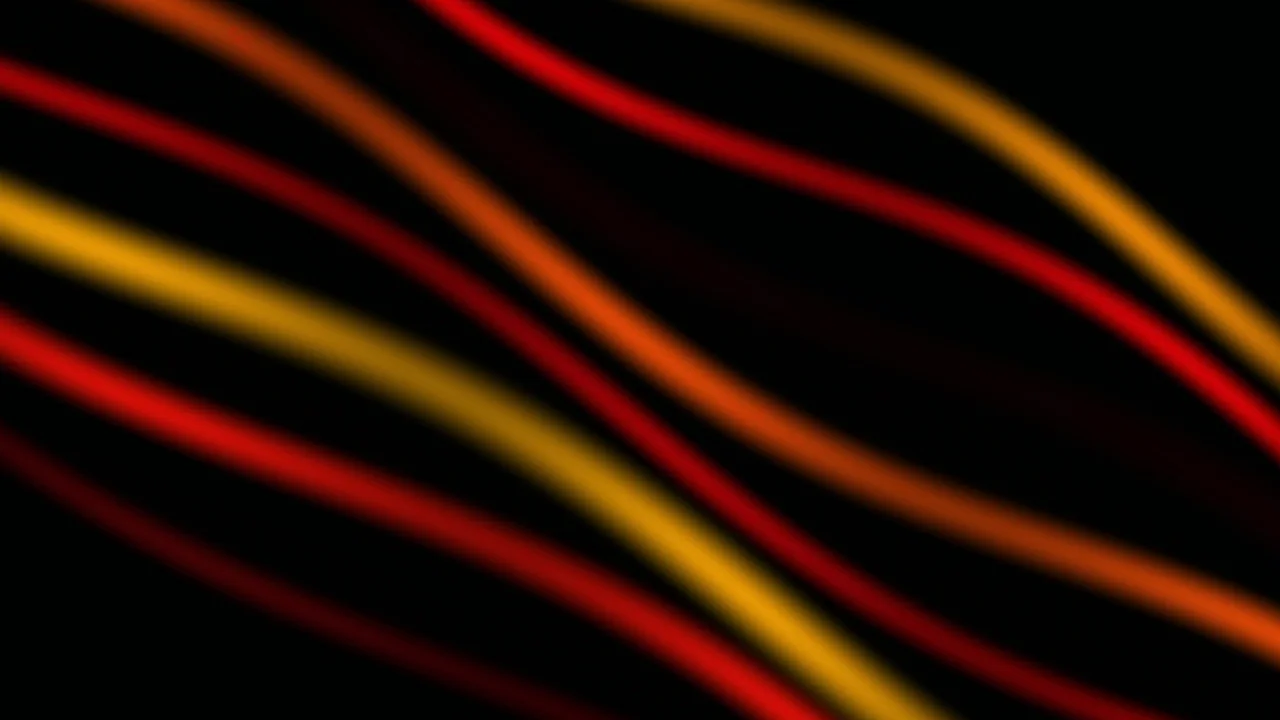 Abstract Red, Orange and Yellow Curved Lines on Black 4K Wallpaper