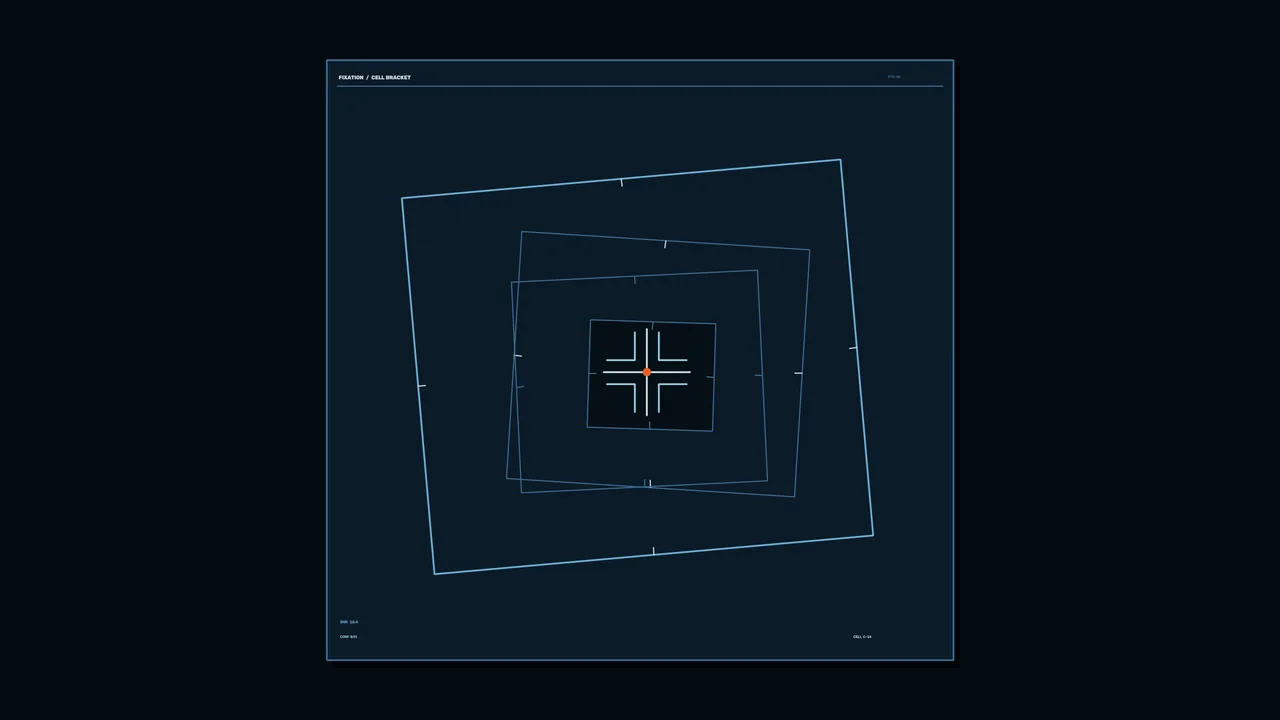 Precision Target Detection Grid HUD with Central Crosshair 4K Wallpaper