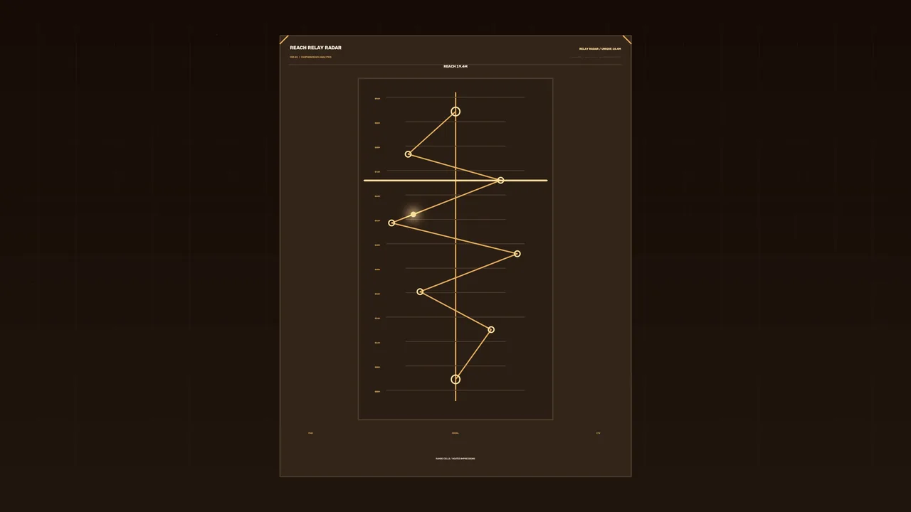 Reach Relay Radar Telemetry HUD with Amber Line Graph