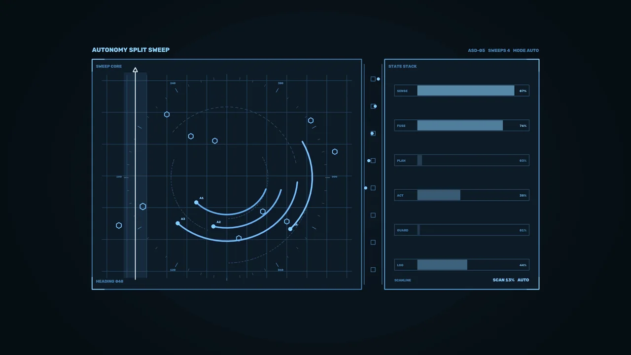 Blue Sci-Fi HUD Scanner Dashboard with Telemetry Bars 4K Wallpaper