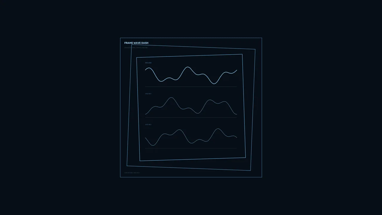 Blue Telemetry Line Graph HUD Dashboard 4K Wallpaper