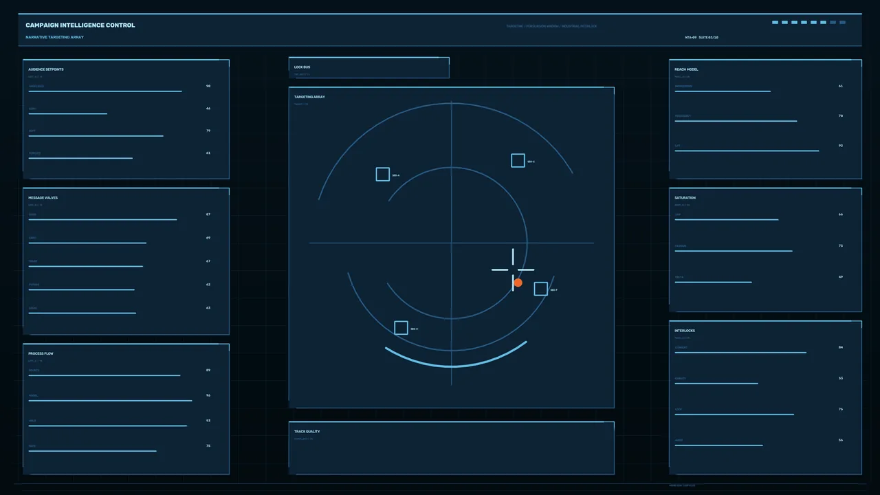 Futuristic Targeting Array HUD Dashboard 4K Wallpaper