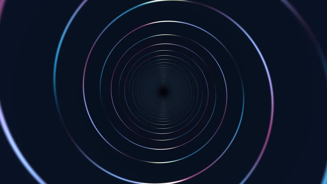 Abstract Neon Concentric Tunnel 4K Wallpaper