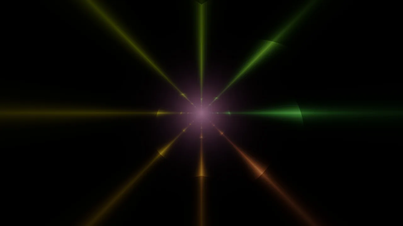 Radial Neon Light Rays with Purple Center 4K Wallpaper