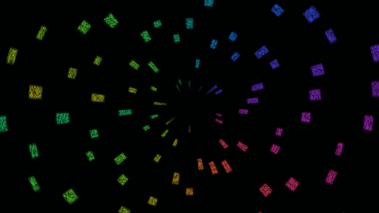 Colorful Digital Noise Spiral 4K Wallpaper