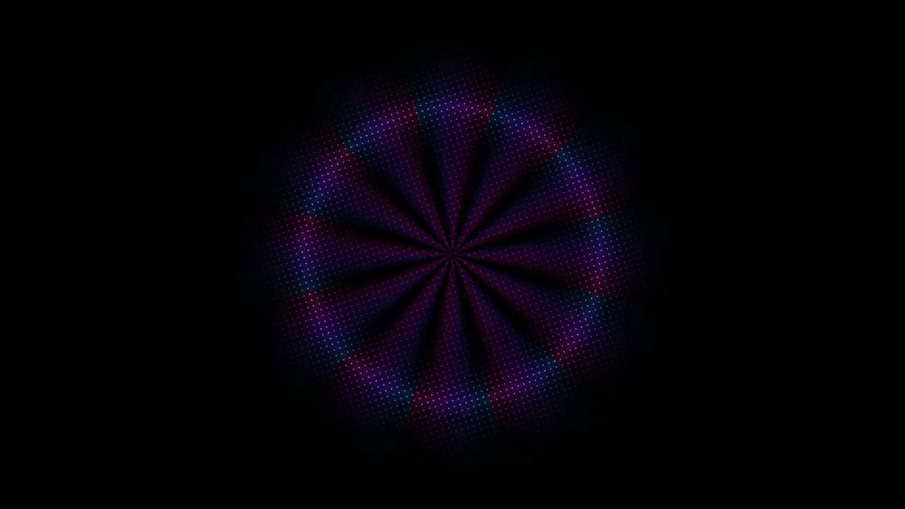 Purple and Blue Radial Dot Pattern on Black 4K Wallpaper