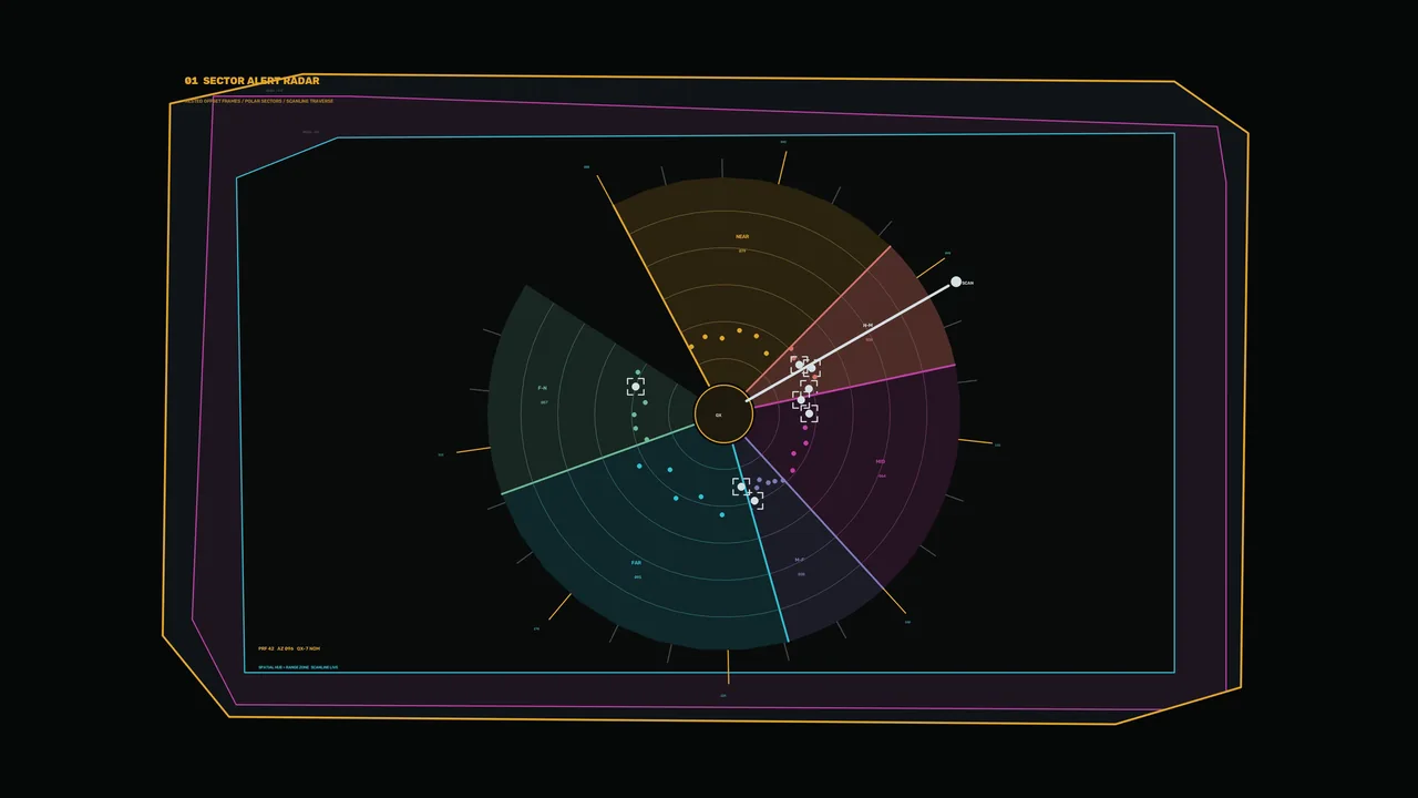 4K Sci-Fi Radar Diagnostic HUD Wallpaper with Circular Telemetry Display