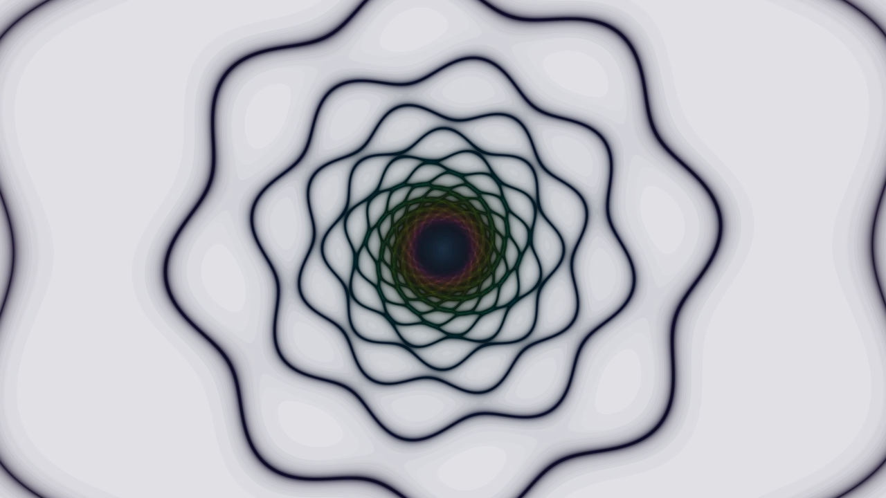 Abstract Concentric Tunnel with Multicolor Glowing Center 4K Wallpaper