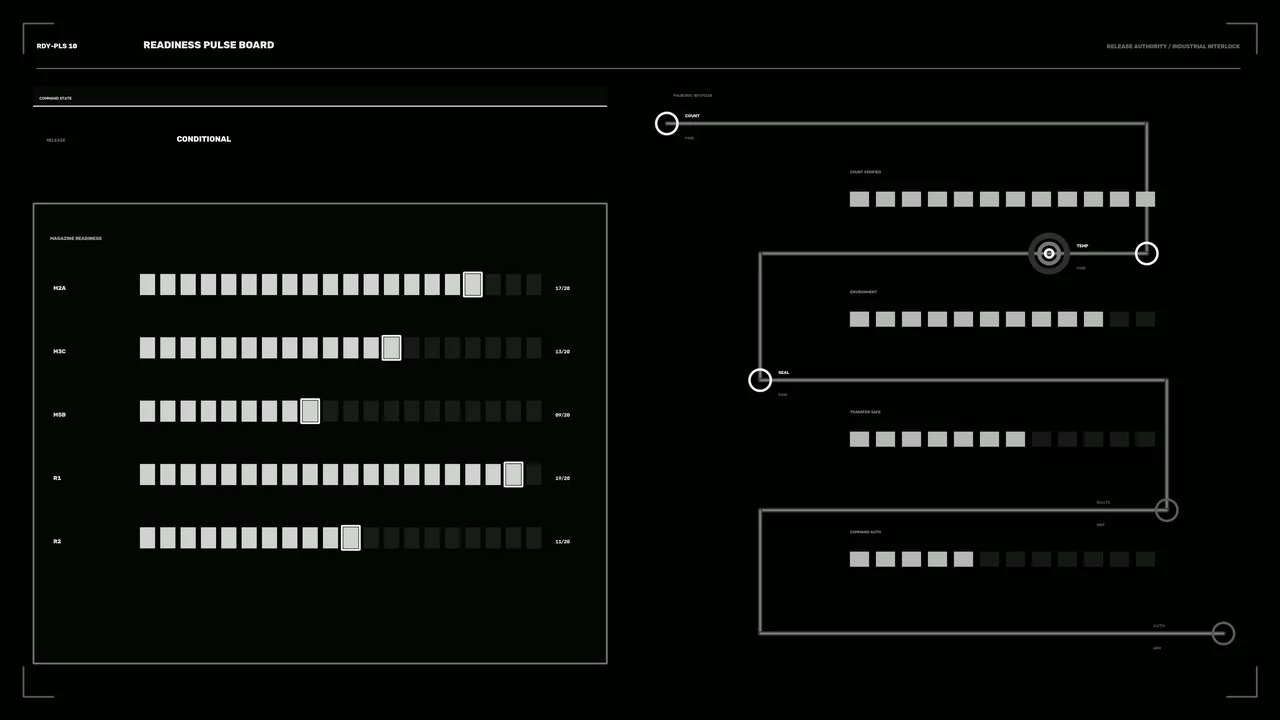 Ammunition Inventory Readiness HUD 4K Sci-Fi Wallpaper
