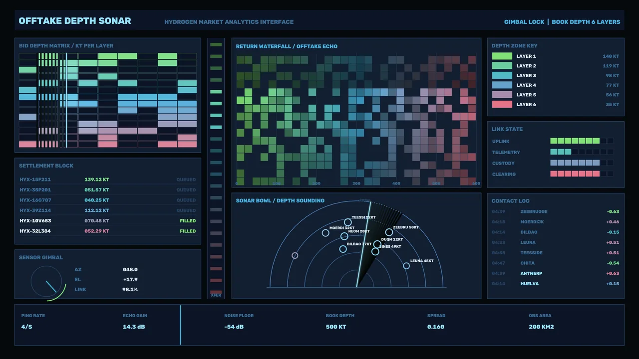 Futuristic Sonar Depth Analytics HUD