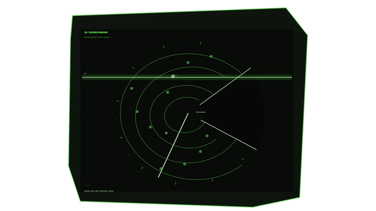 Green Radar-Style HUD Wallpaper with Concentric Range Rings and Target Markers