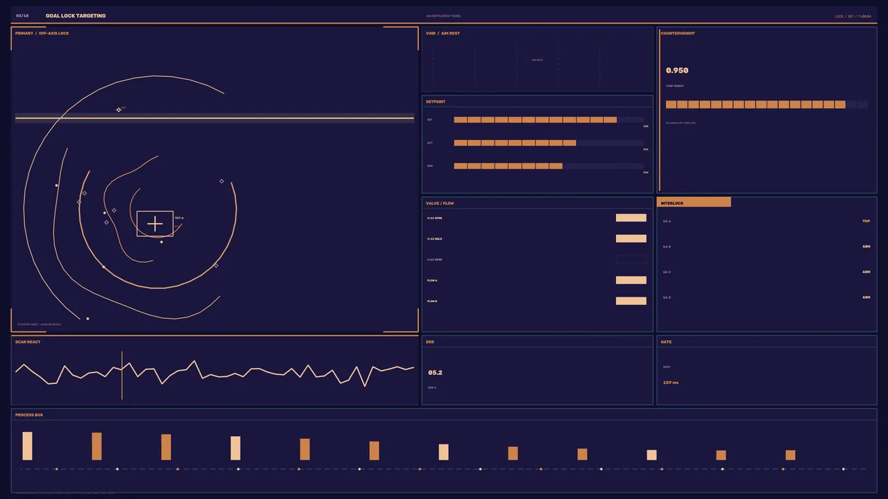 Futuristic Targeting Control HUD, Circular Scanner and Telemetry Panels – 4K Sci
